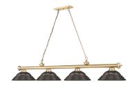 Four Light Billiard by Z-Lite - Cordon Collection, Heritage Brass Finish - 2306-4HBR-SBRZ