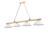 Four Light Billiard by Z-Lite - Cordon Collection, Heritage Brass Finish - 2306-4HBR-WM16