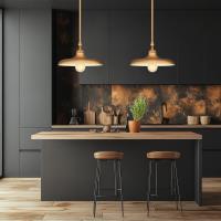One Light Pendant by Z-Lite - Camden Collection, Rubbed Brass Finish - 2308P14-RB