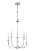 Five Light Chandelier by Z-Lite - Tova Collection, Brushed Nickel Finish - 3049-18C-BN