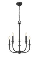 Five Light Chandelier by Z-Lite - Tova Collection, Matte Black Finish - 3049-18C-MB
