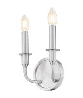 Two Light Wall Sconce by Z-Lite - Tova Collection, Brushed Nickel Finish - 3049-2S-BN