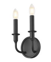 Two Light Wall Sconce by Z-Lite - Tova Collection, Matte Black Finish - 3049-2S-MB