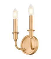 Two Light Wall Sconce by Z-Lite - Tova Collection, Rubbed Brass Finish - 3049-2S-RB