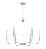 Six Light Chandelier by Z-Lite - Tova Collection, Brushed Nickel Finish - 3049-32BN