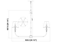 Six Light Chandelier by Z-Lite - Tova Collection, Brushed Nickel Finish - 3049-32BN