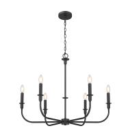 Six Light Chandelier by Z-Lite - Tova Collection, Matte Black Finish - 3049-32MB