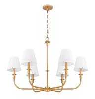 Six Light Chandelier by Z-Lite - Tova Collection, Rubbed Brass Finish - 3049-32RB