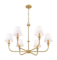 Six Light Chandelier by Z-Lite - Tova Collection, Rubbed Brass Finish - 3049-32RB