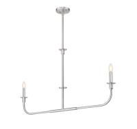 Two Light Linear Chandelier by Z-Lite - Tova Collection, Brushed Nickel Finish - 3049-42L-BN