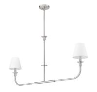 Two Light Linear Chandelier by Z-Lite - Tova Collection, Brushed Nickel Finish - 3049-42L-BN