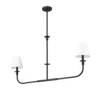 Two Light Linear Chandelier by Z-Lite - Tova Collection, Matte Black Finish - 3049-42L-MB