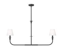Two Light Linear Chandelier by Z-Lite - Tova Collection, Matte Black Finish - 3049-42L-MB