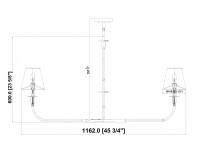 Two Light Linear Chandelier by Z-Lite - Tova Collection, Matte Black Finish - 3049-42L-MB