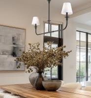 Two Light Linear Chandelier by Z-Lite - Tova Collection, Matte Black Finish - 3049-42L-MB