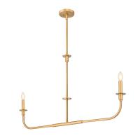 Two Light Linear Chandelier by Z-Lite - Tova Collection, Rubbed Brass Finish - 3049-42L-RB