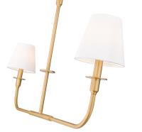 Two Light Linear Chandelier by Z-Lite - Tova Collection, Rubbed Brass Finish - 3049-42L-RB