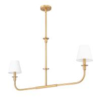 Two Light Linear Chandelier by Z-Lite - Tova Collection, Rubbed Brass Finish - 3049-42L-RB