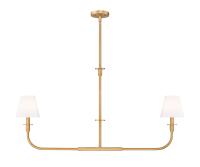 Two Light Linear Chandelier by Z-Lite - Tova Collection, Rubbed Brass Finish - 3049-42L-RB