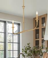 Two Light Linear Chandelier by Z-Lite - Tova Collection, Rubbed Brass Finish - 3049-42L-RB