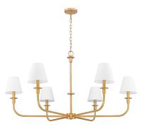 Six Light Chandelier by Z-Lite - Tova Collection, Rubbed Brass Finish - 3049-45RB