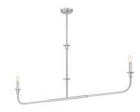 Two Light Linear Chandelier by Z-Lite - Tova Collection, Brushed Nickel Finish - 3049-60L-BN