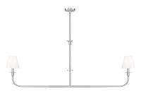 Two Light Linear Chandelier by Z-Lite - Tova Collection, Brushed Nickel Finish - 3049-60L-BN