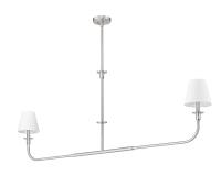 Two Light Linear Chandelier by Z-Lite - Tova Collection, Brushed Nickel Finish - 3049-60L-BN