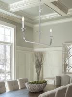 Two Light Linear Chandelier by Z-Lite - Tova Collection, Brushed Nickel Finish - 3049-60L-BN