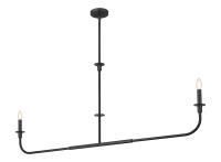 Two Light Linear Chandelier by Z-Lite - Tova Collection, Matte Black Finish - 3049-60L-MB