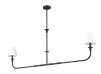 Two Light Linear Chandelier by Z-Lite - Tova Collection, Matte Black Finish - 3049-60L-MB
