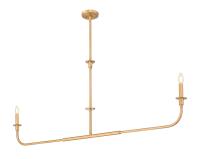 Two Light Linear Chandelier by Z-Lite - Tova Collection, Rubbed Brass Finish - 3049-60L-RB