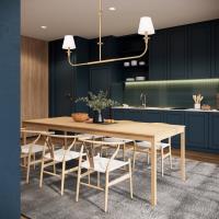 Two Light Linear Chandelier by Z-Lite - Tova Collection, Rubbed Brass Finish - 3049-60L-RB