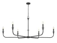 Six Light Chandelier by Z-Lite - Tova Collection, Matte Black Finish - 3049-62MB