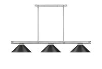 Three Light Billiard by Z-Lite - Vanguard Collection, Brushed Nickel Finish - 3050-3BN-MB15