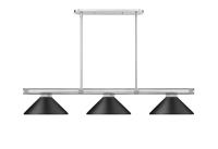 Three Light Billiard by Z-Lite - Vanguard Collection, Brushed Nickel Finish - 3050-3BN-MMB