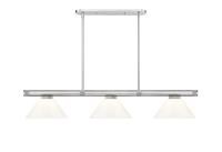 Three Light Billiard by Z-Lite - Vanguard Collection, Brushed Nickel Finish - 3050-3BN-PWH