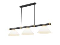 Three Light Billiard by Z-Lite - Vanguard Collection, Matte Black + Rubbed Brass Finish - 3050-3MB-RB-AMO14