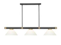 Three Light Billiard by Z-Lite - Vanguard Collection, Matte Black + Rubbed Brass Finish - 3050-3MB-RB-AMO14