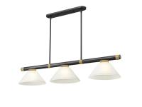 Three Light Billiard by Z-Lite - Vanguard Collection, Matte Black + Rubbed Brass Finish - 3050-3MB-RB-AWL14