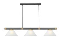 Three Light Billiard by Z-Lite - Vanguard Collection, Matte Black + Rubbed Brass Finish - 3050-3MB-RB-AWL14