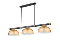 Three Light Billiard by Z-Lite - Vanguard Collection, Matte Black + Rubbed Brass Finish - 3050-3MB-RB-D13HBR