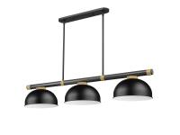 Three Light Billiard by Z-Lite - Vanguard Collection, Matte Black + Rubbed Brass Finish - 3050-3MB-RB-D13MB