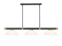 Three Light Billiard by Z-Lite - Vanguard Collection, Matte Black + Rubbed Brass Finish - 3050-3MB-RB-DMO14