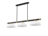 Three Light Billiard by Z-Lite - Vanguard Collection, Matte Black + Rubbed Brass Finish - 3050-3MB-RB-DWL14