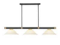 Three Light Billiard by Z-Lite - Vanguard Collection, Matte Black + Rubbed Brass Finish - 3050-3MB-RB-GM16