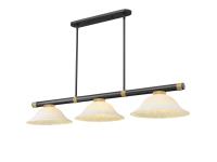 Three Light Billiard by Z-Lite - Vanguard Collection, Matte Black + Rubbed Brass Finish - 3050-3MB-RB-GM16