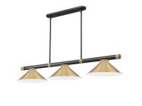 Three Light Billiard by Z-Lite - Vanguard Collection, Matte Black + Rubbed Brass Finish - 3050-3MB-RB-HBR15