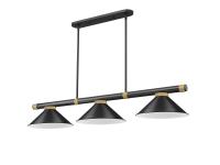 Three Light Billiard by Z-Lite - Vanguard Collection, Matte Black + Rubbed Brass Finish - 3050-3MB-RB-MB15