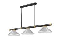 Three Light Billiard by Z-Lite - Vanguard Collection, Matte Black + Rubbed Brass Finish - 3050-3MB-RB-MBN